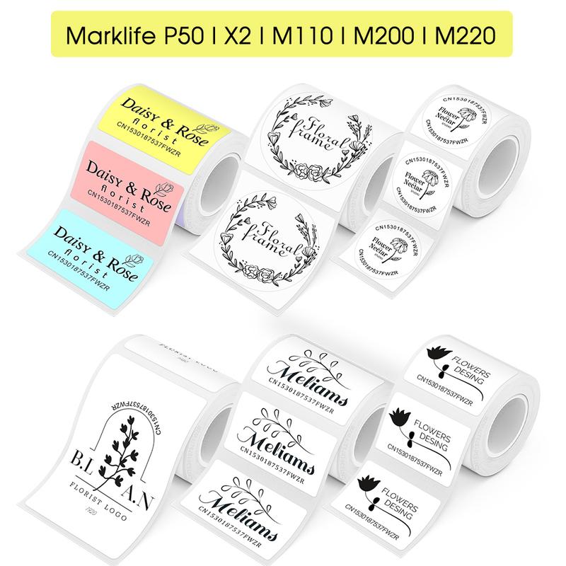 1PK Label Sticker for Marklife X2 Label Printer Waterproof Self-adhesive Thermal Roll Paper for Marklife X2 Portable Printer