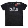 Футболка The Beatles 'Drop T Logo' Черная с эффектом стирки - НОВАЯ Унисекс Футболка
