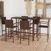 Day and Night - Day and Night Garden Bar Set 7 Pieces Brown Synthetic Rattan