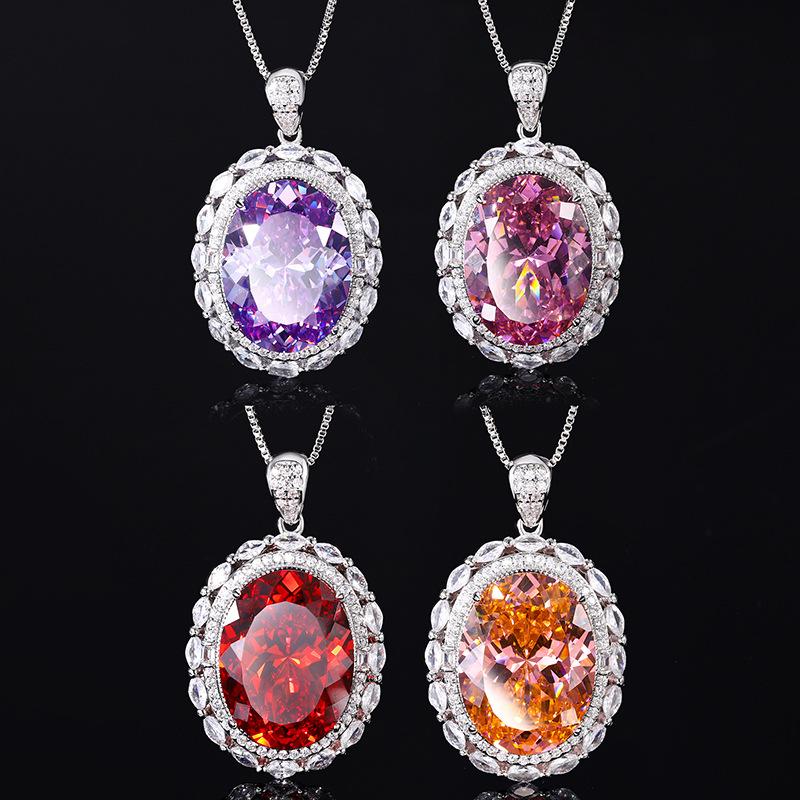 Ювелирные изделия Медное основание Позолоченное Имитация огранки «Птичье гнездо» Яйцевидный Темпераментный кулон Основной камень 15 * 20