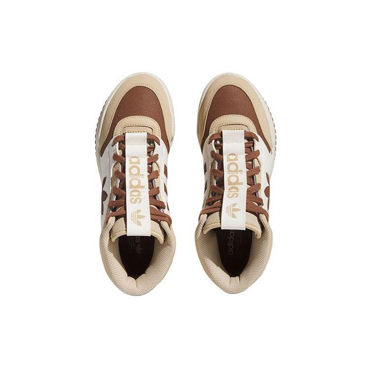 adidas Оригинальные Drop Step XL Удобные Универсальные Нескользящие Износостойкие Высокие Кеды для Скейтбординга Женские Кроссовки Коричневые Белые IF2686