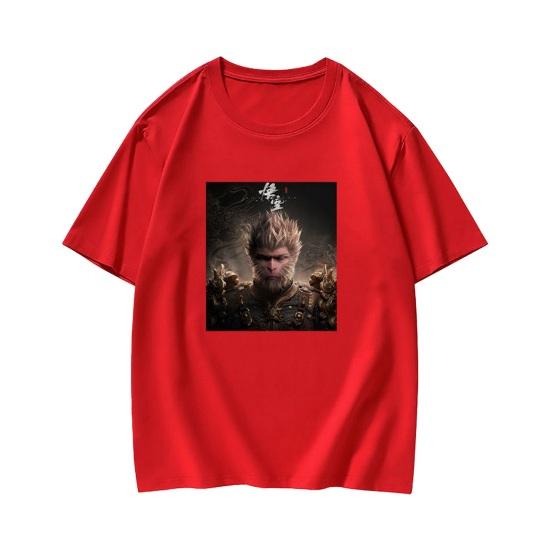 Adults Casual T-Shirt Chinese Black Myth Game Graphic Tee Cotton Blend Round Neck