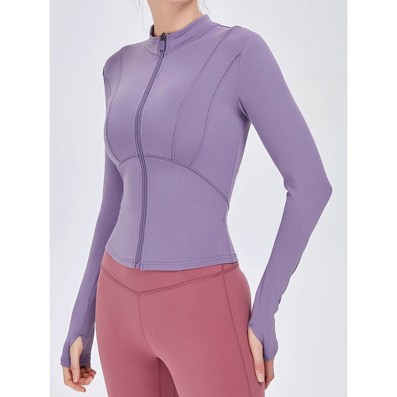Nude Feel Stand-up Collar Slim Fit Slim Looking Women's Long-Sleeved Sports Jacket
