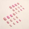 24Pcs Press-On Tip Short Nails Square Fake Nails Artificial French FALSE Nails with Bling Nude