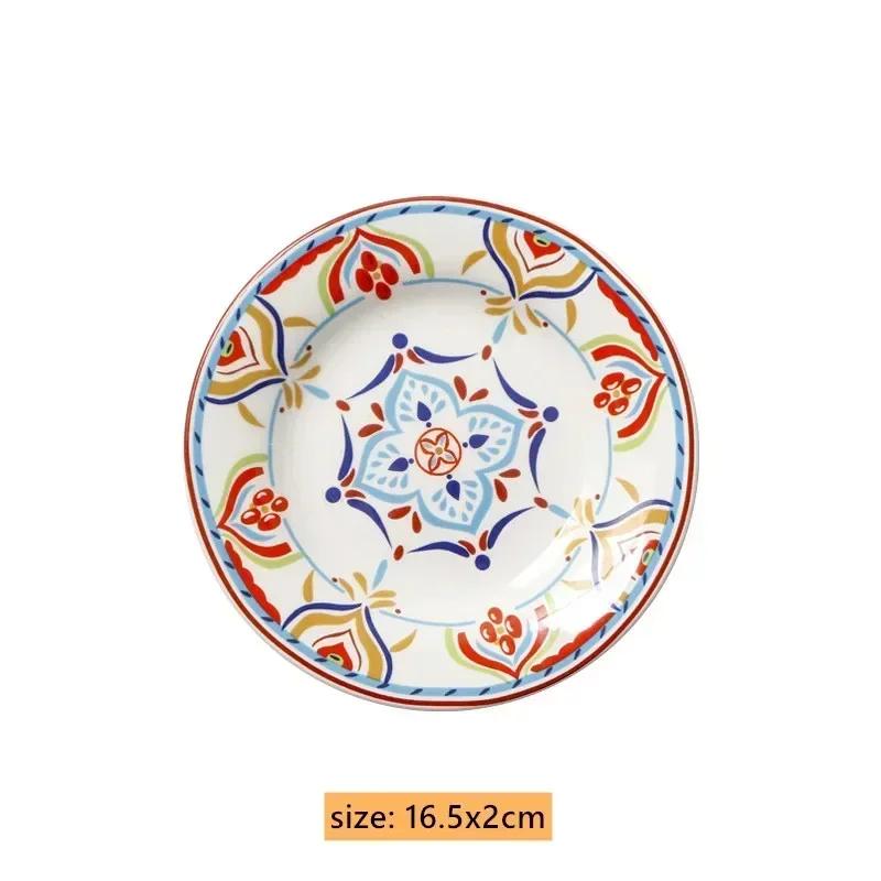 6.5 Inches European Ceramic Dinner Plates Hand Painted Western Salad Plate Household Exquisite Fruit Dish Kitchen Accessories