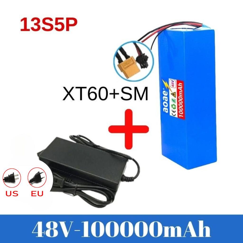 48V 100ah 13s5p Lithium Battery Pack 48v 100000mAh 250W-2000W Citycoco Motorized Scooter Batteries Built in 50A BMS