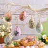 6Pcs Easter Foam Eggs Hanging Decoration Vibrant Color Clear Cartoon Pattern Easy To Hang Versatile Easter Egg Ornaments