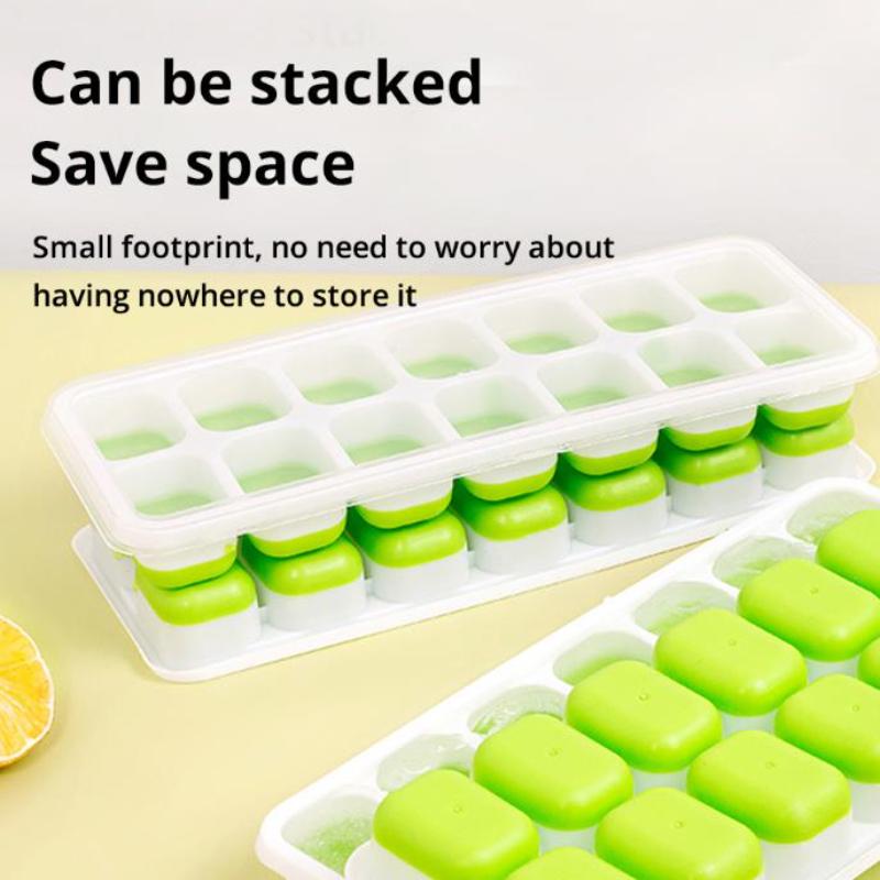 Ice Cube Tray Silicone Mold 14 Grid With Cover Square Ice Cube Tray Mold Ice Cube Making Tools