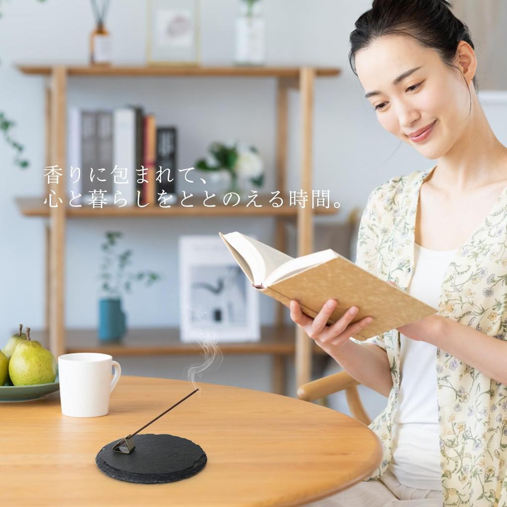 Reveil Aroma Incense Made in Low 5 Scents Including and Cherry with Short Incense Burner Sticks, Japan, Smoke, Sandalwood, Osmanthus, Blossom,