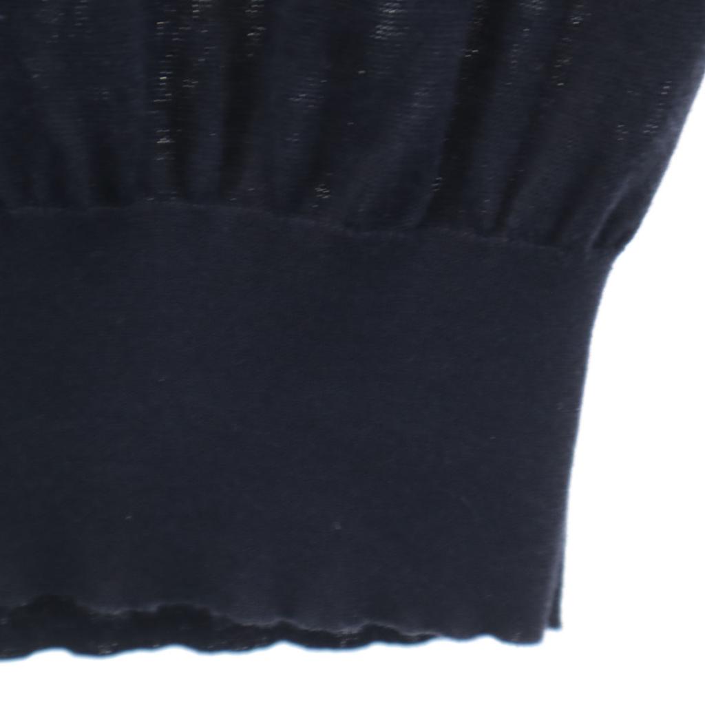 Celine Сделано в Италии Жилет вязаный с V-образным вырезом и короткими рукавами M Темно-синий Женский Б/у