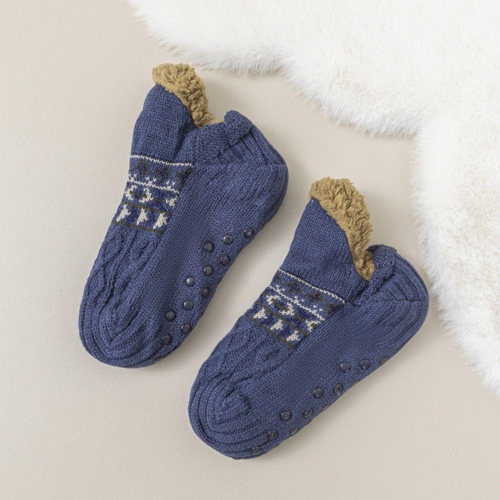 Stripe Winter Floor Shoes Plush Coral Fleece Socks Soft Unisex Sleeping Socks Winter