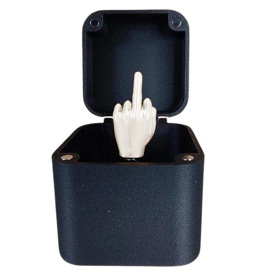 Раскладывающаяся коробка в виде среднего пальца, розыгрыш, сюрприз в виде среднего пальца, подарочная коробка, веселый средний палец