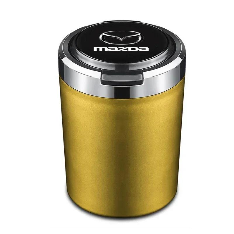 Подходит для Mazda 3 bk bl bj 323 Axela Atenza CX-3 CX-4 CX5 CX-9 многофункциональная автомобильная пепельница с открывающейся крышкой на одну кнопку, детали интерьера