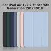 Чехол-книжка с тремя сгибами для iPad Air 1 2 9.7'' 2013 2014 2017 2018 5-го 6-го Поколения 9.7'' A1893 Магнитная подставка Защитная обложка из ПУ-кожи
