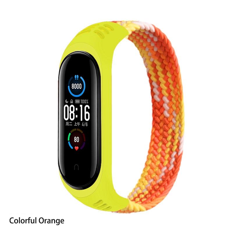 Тканый цветной силиконовый ремешок для браслета Mi Band 7 6 5 4, сменный ремешок для Mi Band 3