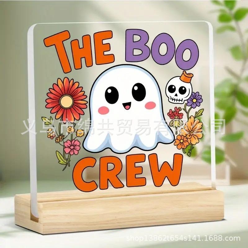 Halloween Cute Pet White Ghost Acrylic Tabletop Ornament Halloween Christmas Ornament Gift