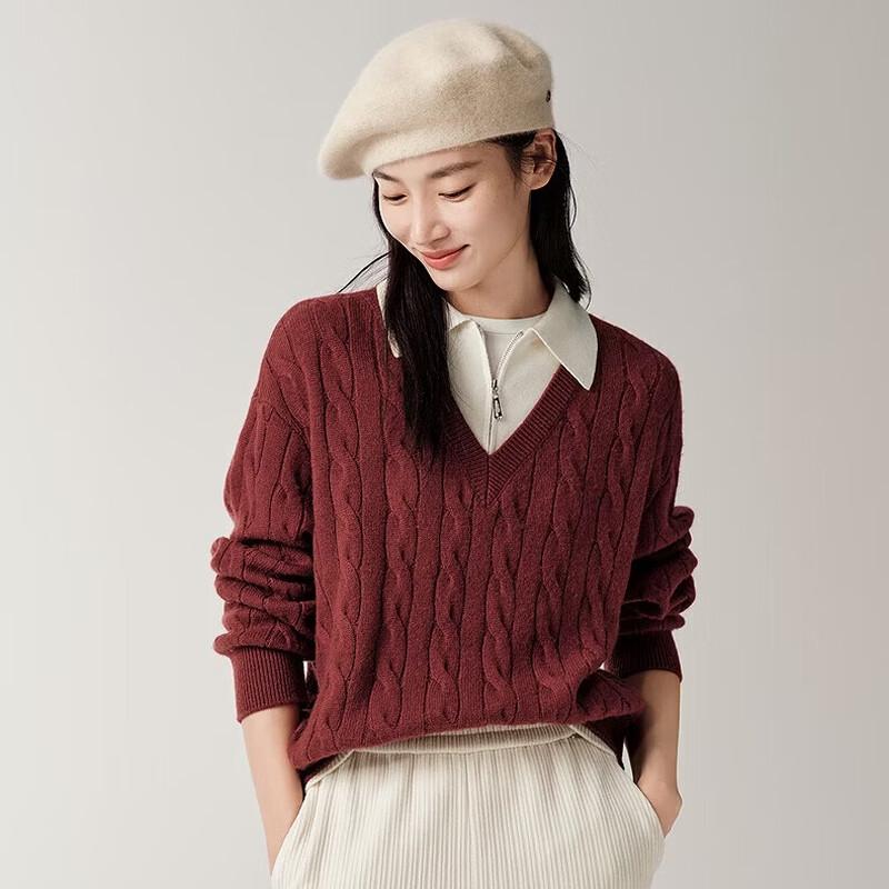 JUZI ANNACO Preppy Style Faux Two-Piece Knit Pullover