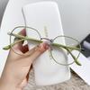 Metal Myopia Glasses Clear Lenses Round Retro Fashion Eyeglasses Frame Less Sight Eyeglasses