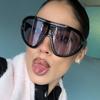 Женские солнцезащитные очки с большой оправой, персонализированные солнцезащитные очки в стиле панк, ветрозащитные, трендовые солнцезащитные очки для защиты от солнца на открытом воздухе для женщин