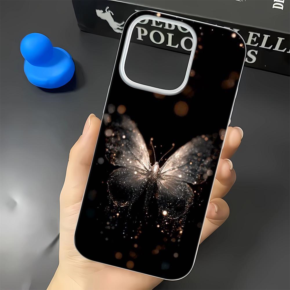Fluorescent Butterfly Phone Case For IPhone 16 15 14 Pro 15 Plus 17 Air 13 12 11 17 Pro Max Case Shockproof Soft Cover Fundas