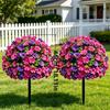 Garden Camp Decor Artificial Morning Glory Flowers with Ground Stake for Outdoor Yard