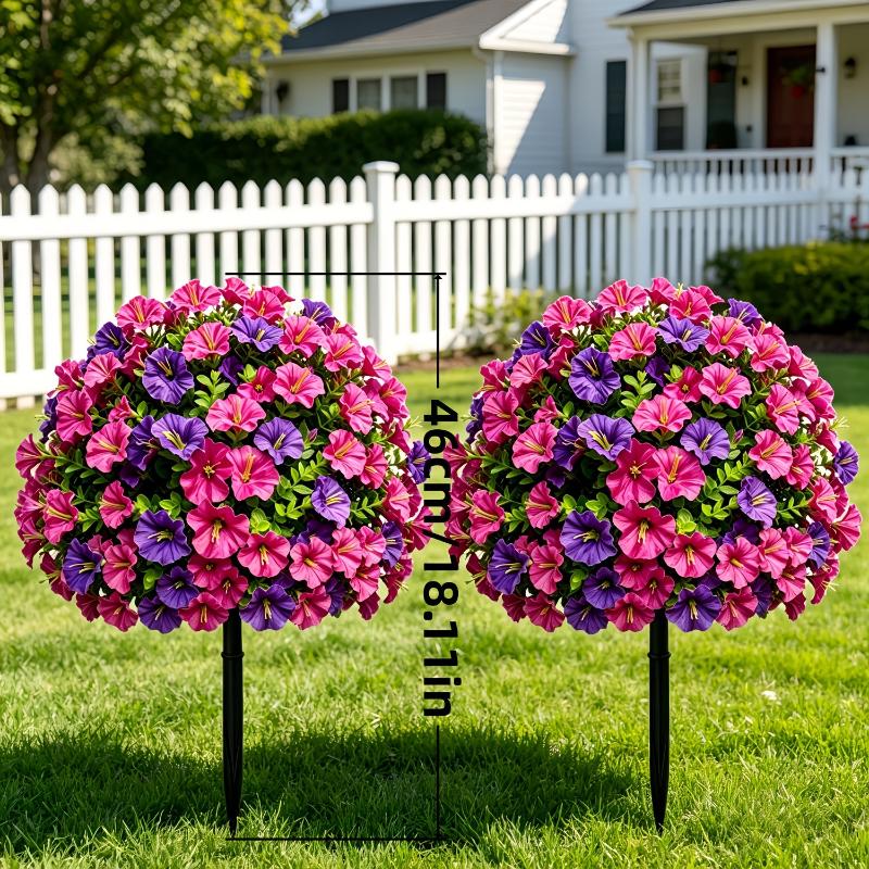 Garden Camp Decor Artificial Morning Glory Flowers with Ground Stake for Outdoor Yard
