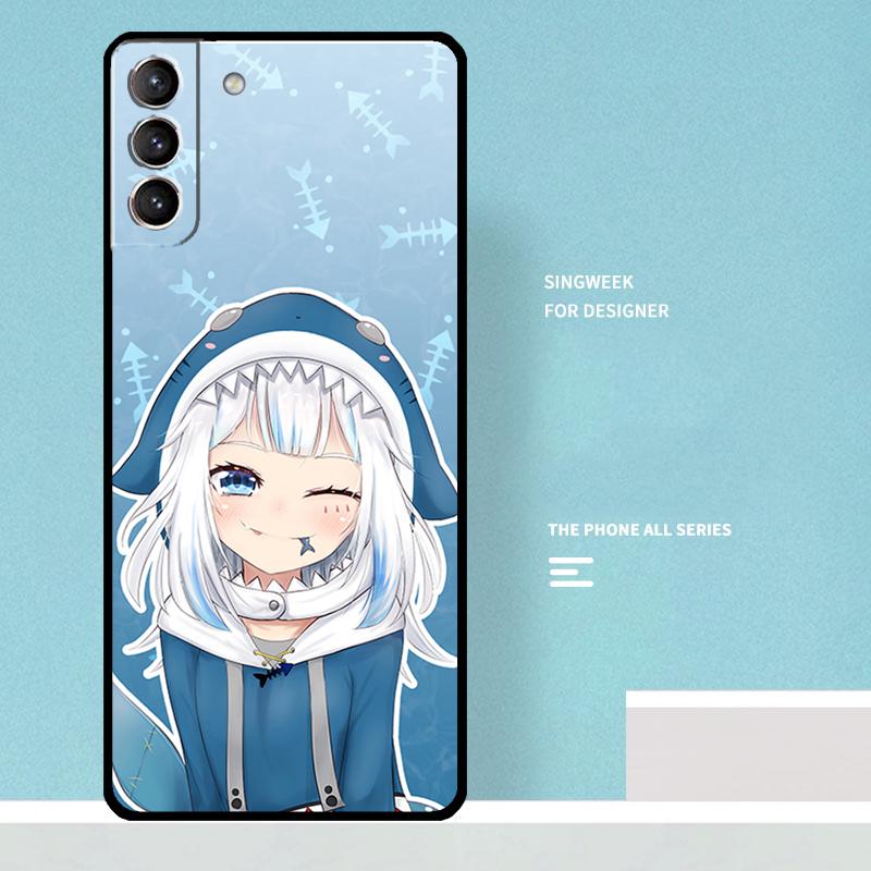 Anime Hololive Gawr Gura Case For Samsung Galaxy S24 Ultra S20 S21 S22 S23 S25 Ultra S9 S10 Plus S25 FE Phone Cover