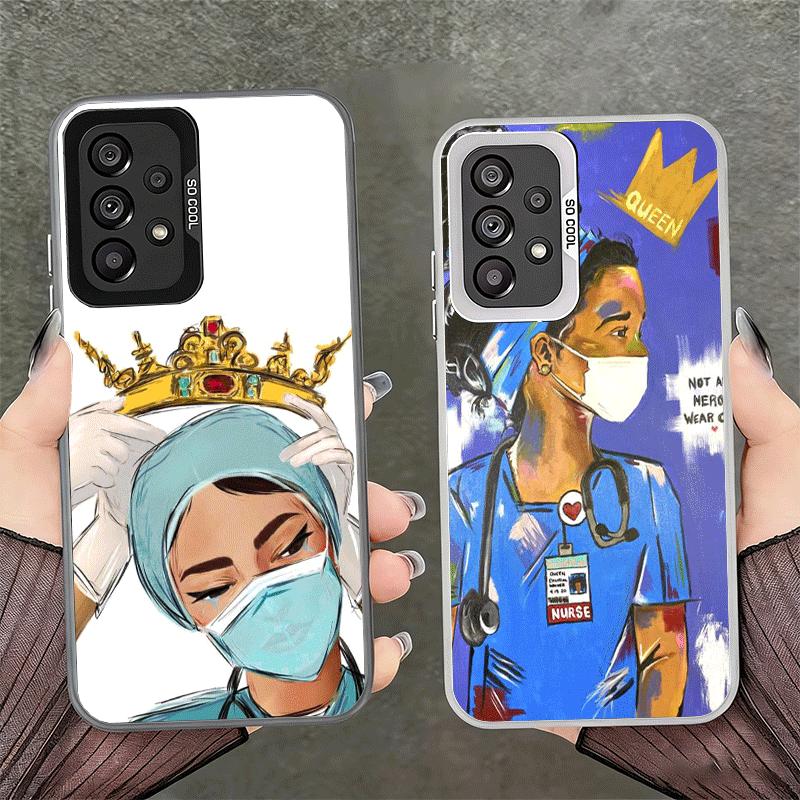 Doctor Nurse Cartoon Shockproof Phone Case for Samsung A17 A16 A15 A14 A37 A57 A36 A56 A26 A35 A55 A25 A34 A54 A24 A13 A23 A33 A