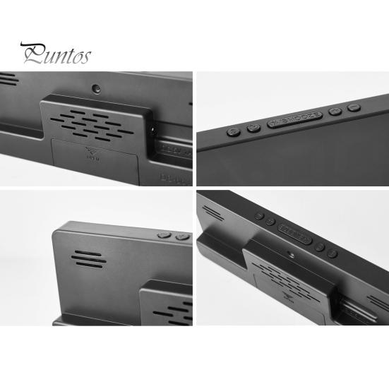 Digital Alarm Clock with Dual Customizable Alarms Raised Nap Buttons 5-Stage Brightness Adjustment USB Port Bedside Clock