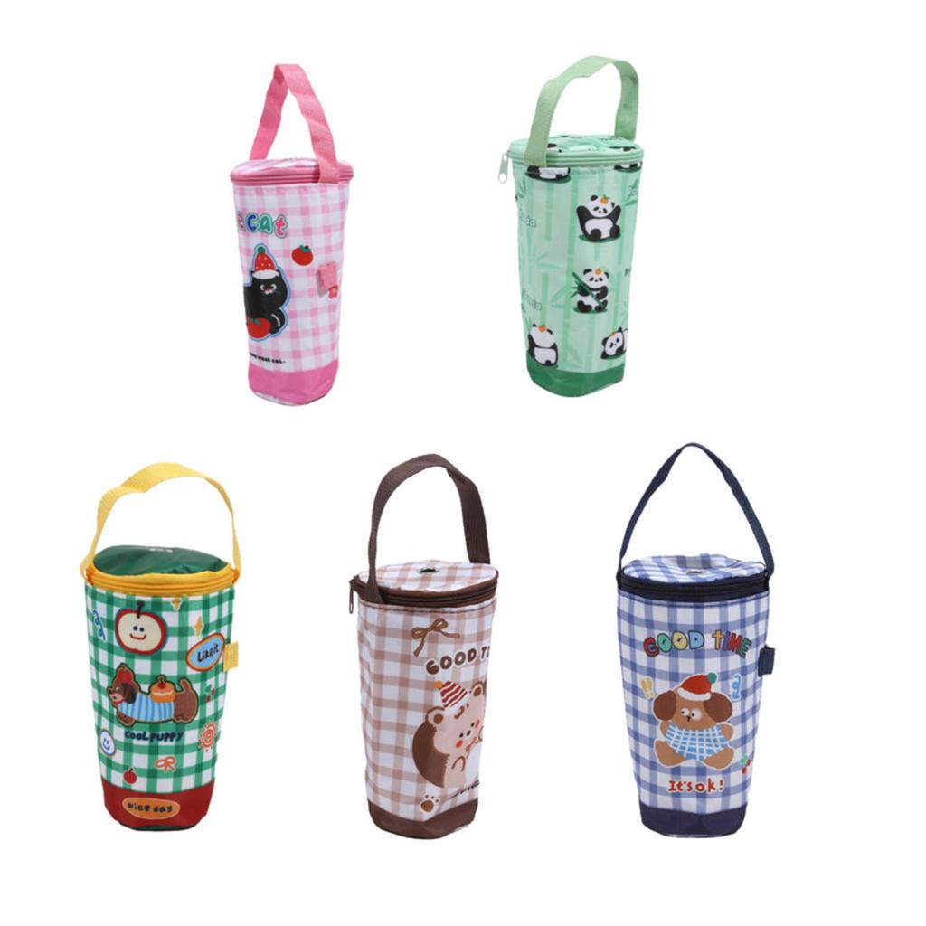Portable Milk Tea Tote Bag Heat Preservation Bag Carrying Insulated Cup Cover Umbrella Pouch Handbag Camping Drinkware Accessories