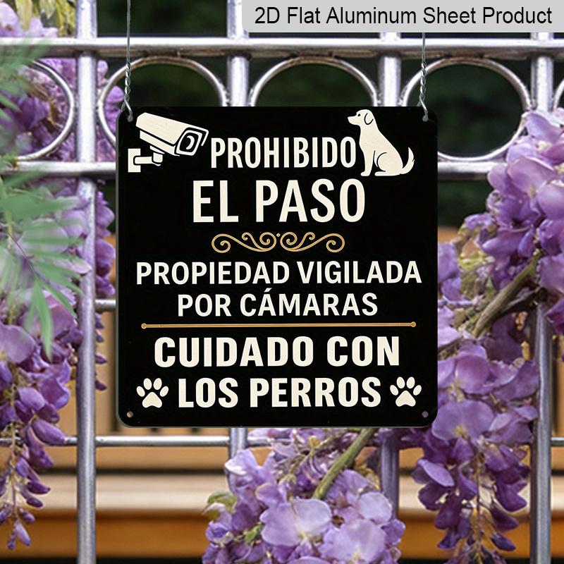 2D Flat, 1pc, Vintage Metal Sign, Decorative Plaques and Ornaments, Private Territory Monitoring Alarm, Security Reminder, Outdoor, Office, Yard