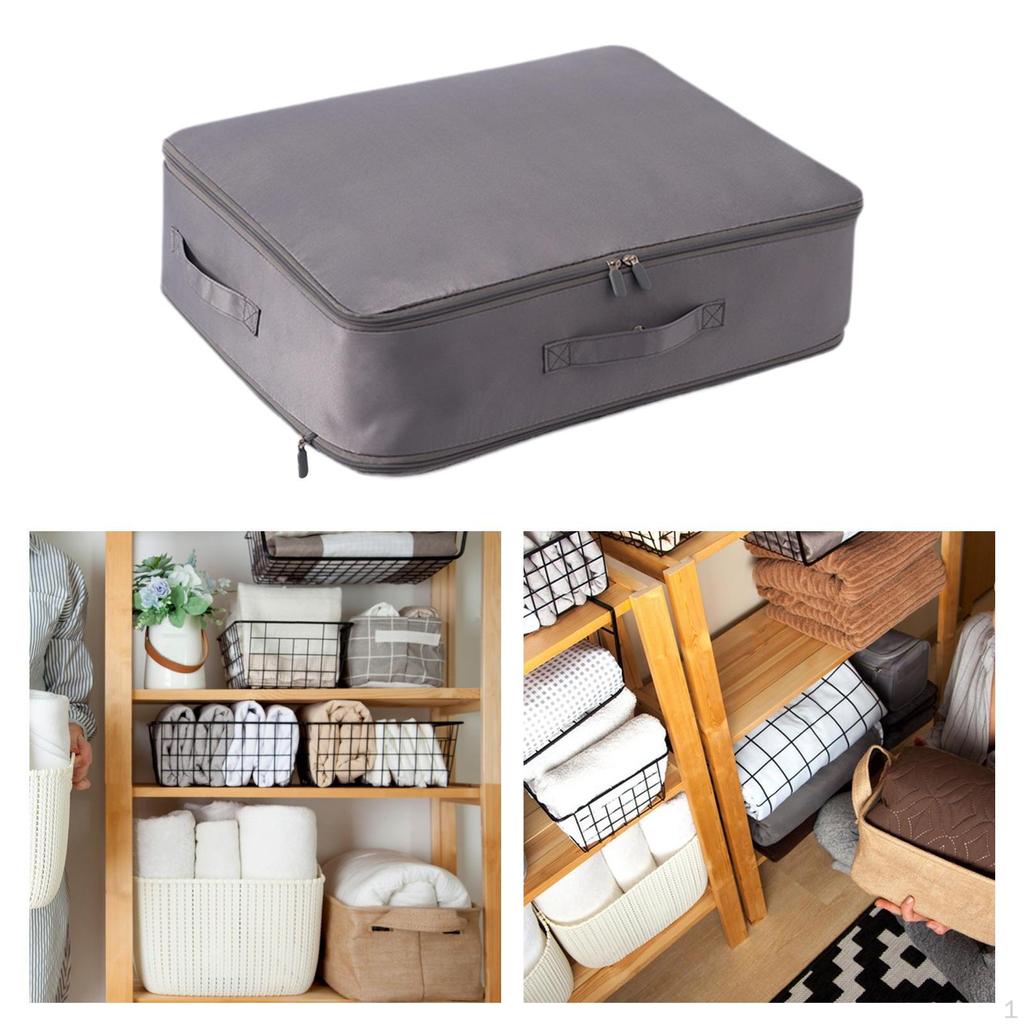 Компактный самосжимающийся органайзер, сумка для хранения одежды с ручкой на молнии для