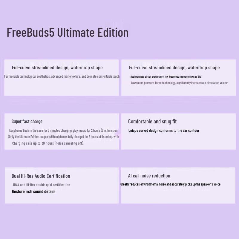 Huawei Беспроводные Bluetooth-наушники-вкладыши FreeBuds 5 с шумоподавлением