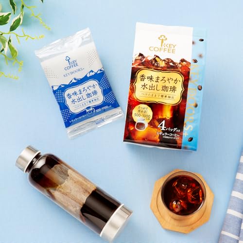 Key Coffee KEY DOORS+ Mellow Cold Brew Coffee, 4 Bags x 4, Regular, Iced Coffee
