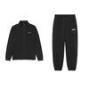 Minimalist Brand Letter Stand Collar Long Sleeve Comfortable Versatile Pants Casual Sports Suit Unisex Suit Black AWDUA35-1+AKLT603-1