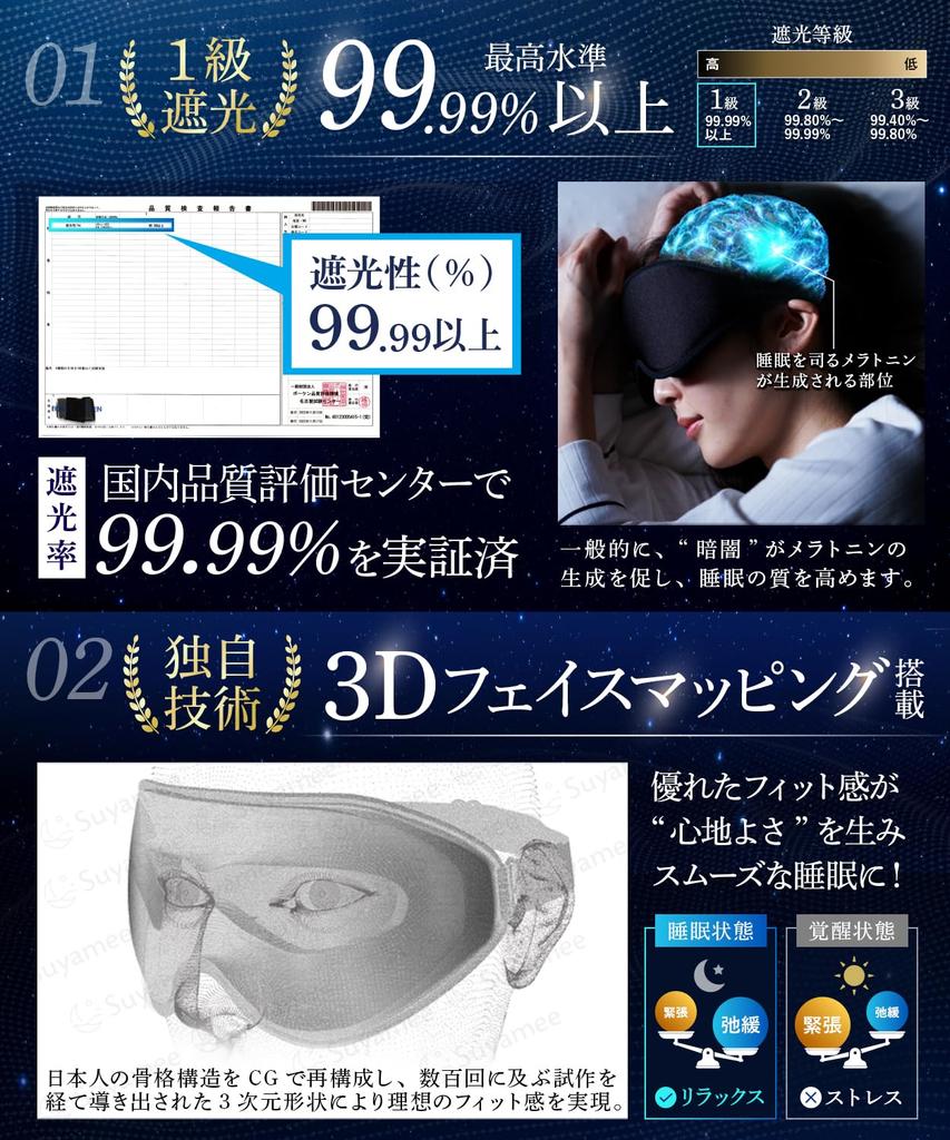 Suyamee Eye Mask Developed by a University of Tokyo PhD In and Brain Specialist Light 3D Design for Better Sleep On Airplanes Japanese Brand with 3D