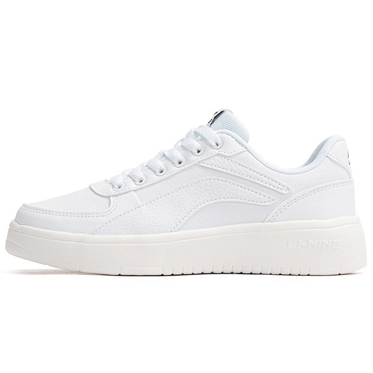 Li-Ning Comfortable Casual Non-Slip Wear-Resistant Low-Top Skate Shoes Women Sneaker White AGCR470-2