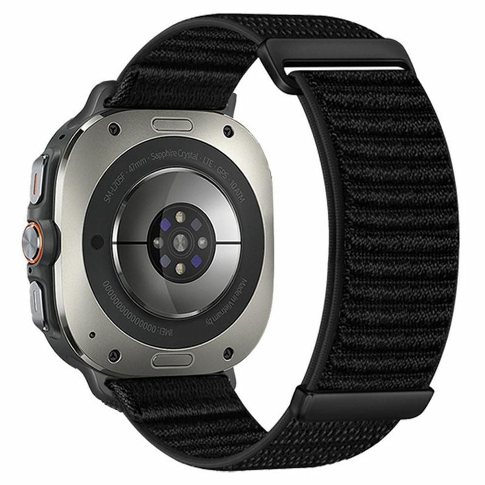 For Samsung Galaxy Watch Ultra (2025) 47mm / Ultra 47mm Watch Band Two-Piece Magic Tape Nylon Woven Wrist Strap