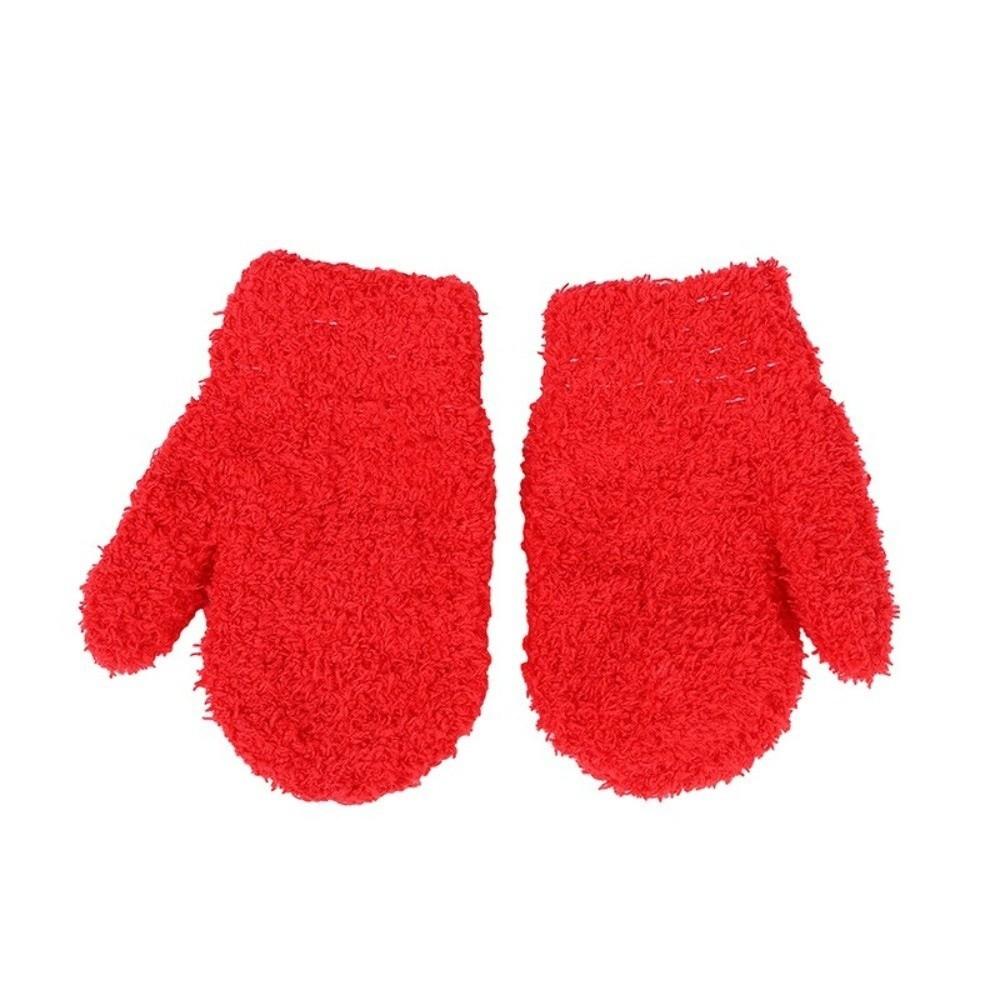 Solid Color Skiing Mittens Windproof Short Gloves New Kids Warm Gloves Autumn and Winter