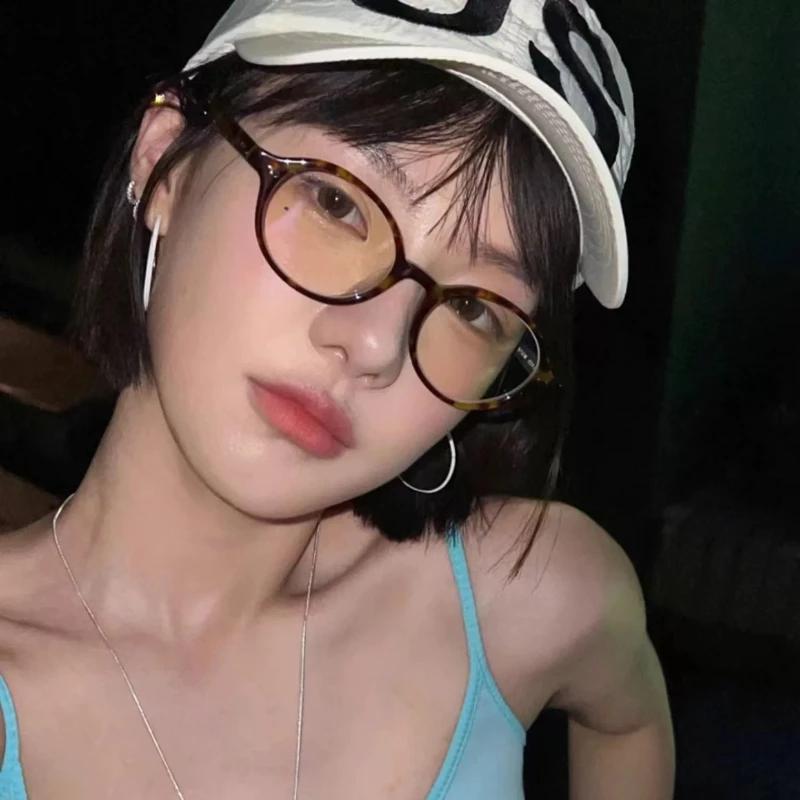 Ретро Очки для близорукости Женские Маленькая Круглая Оправа Анти-Синий Свет Мужские Художественная Оправа Очки от 0 до -4.0