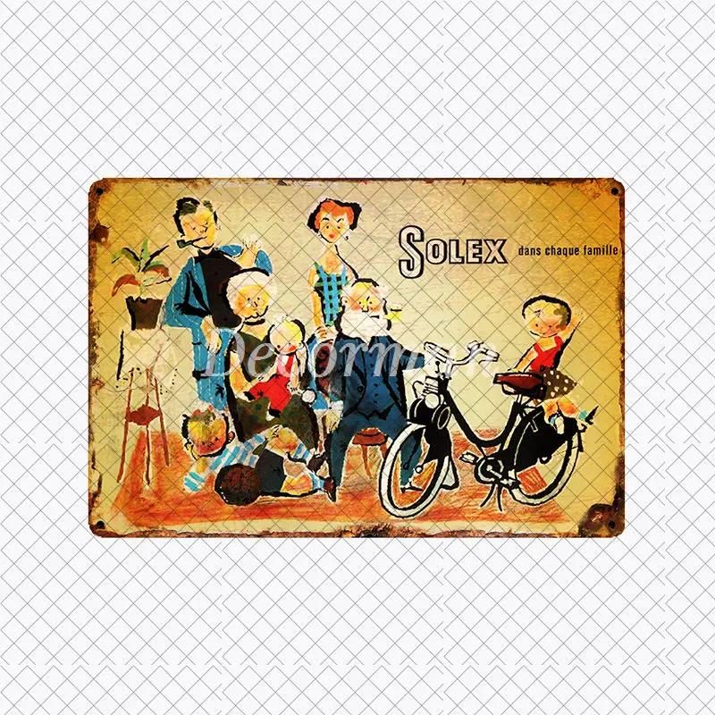 [ DecorMan ] VELO SOLEX Франция Велосипед Металлическая Вывеска Индивидуальная Настенная Постер Железная Картина ПАБ Комната Бар Отель Декор LTA-2033