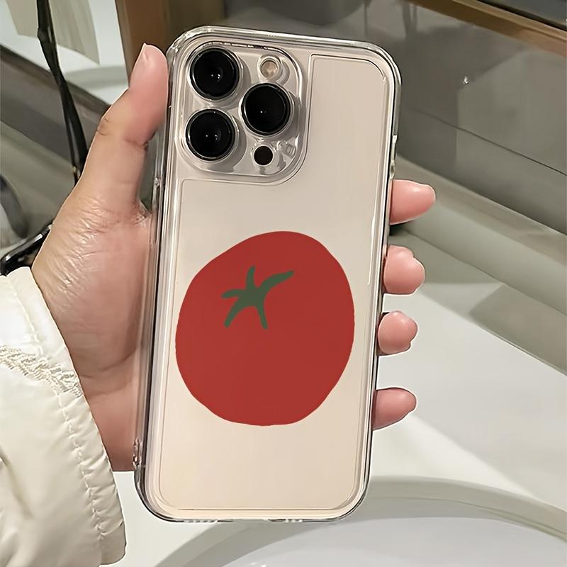 Прозрачный чехол для телефона с помидором для iPhone 16 Чехол iPhone 16 Pro Max 11 12 13 16 15 Pro X XR XS Max 7 8 Plus SE Ударопрочный чехол