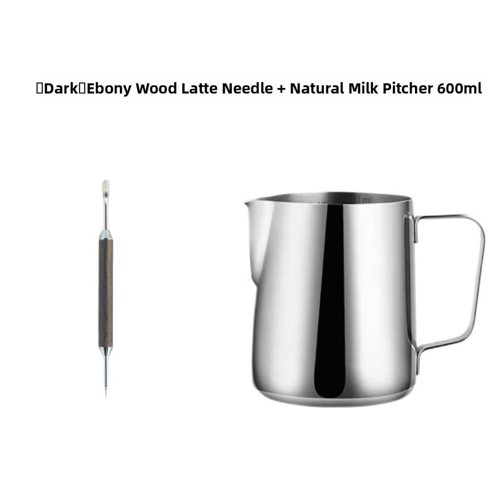 Professional Coffee Latte Art Needle with Pear Wood Handle 304 Stainless Steel Food Grade Hook Flower Coffee Making Tool