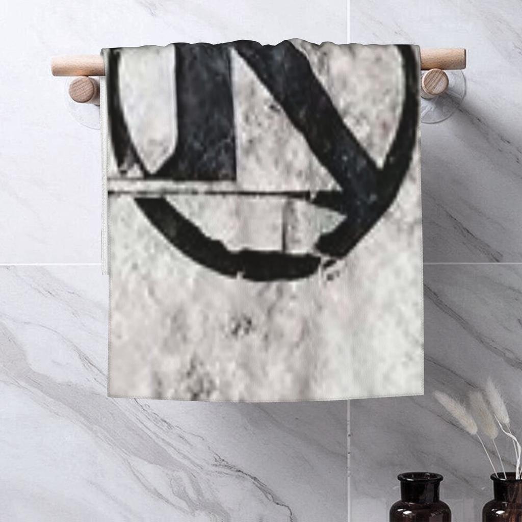Black Kaamelott logo on a gray background Soft Face Towel Quick Dry Pool Bath Cotton Towels Breathable