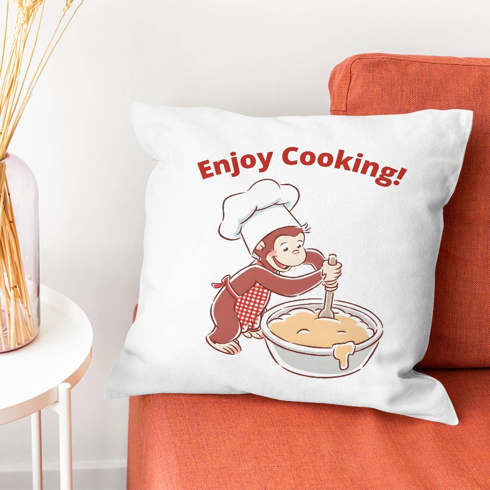 CCurious Monkey GGeorge Pillow Case Plush Fabric Soft Pillowcase Double Sided Print Cushion Cover Household Gifts