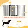 3-Way Dog Gate with Adjustable Width up to 147.5 cm and Automatic Closure, Black