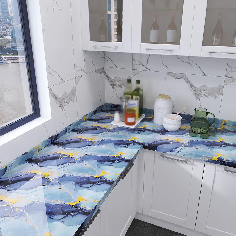 40cm DIY Kitchen Oil Resistant Living Room Bedroom Marble Wall Stickers Wallpaper Waterproof Wallpaper Self Adhesive Painting