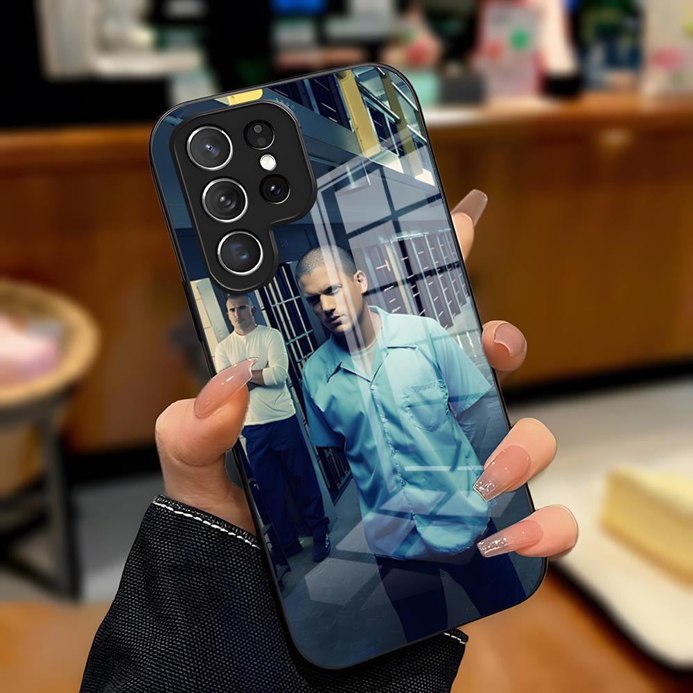 Чехол для телефона P-Prison Break TV для Samsung A25 A13 A33 5G A54 A36 A35 A56 A52 A14 Ударопрочный стеклянный чехол