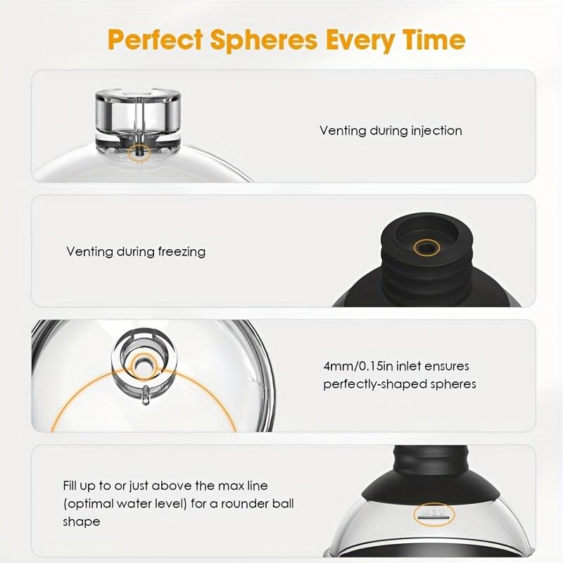 1/4Pack Silicone Ice Ball Maker 2.4Inch Whiskey Large Sphere Ice Mold with 2in1 Funnel Lid Cocktails Ice Cube Tool Kitchen Acces