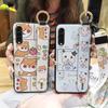 Anti-knock Ring Phone Case For LG Velvet 4G/5G Dirt-resistant Phone Holder Lanyard Silicone Soft Case Cartoon Wristband